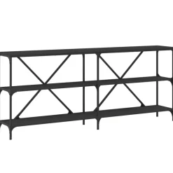Sidetables-vidaXL - Wandtafel - Zwart - Bewerkt hout