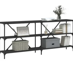 Sidetables-vidaXL - Wandtafel - Zwart - Bewerkt hout