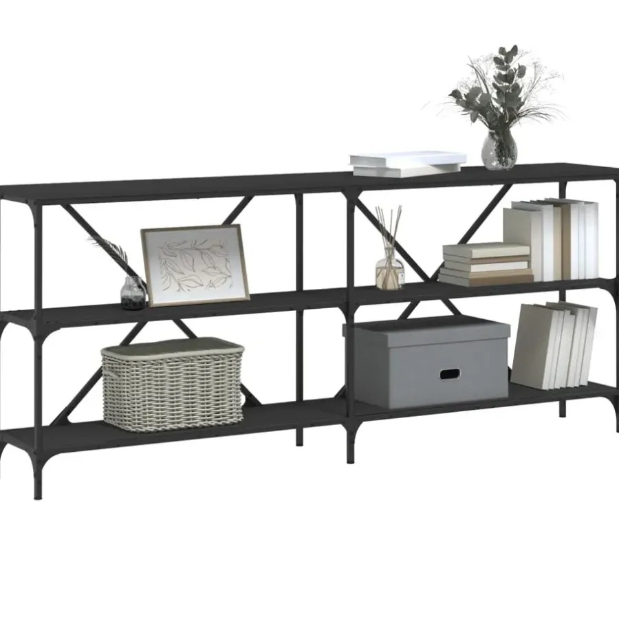 Sidetables-vidaXL - Wandtafel - Zwart - Bewerkt hout