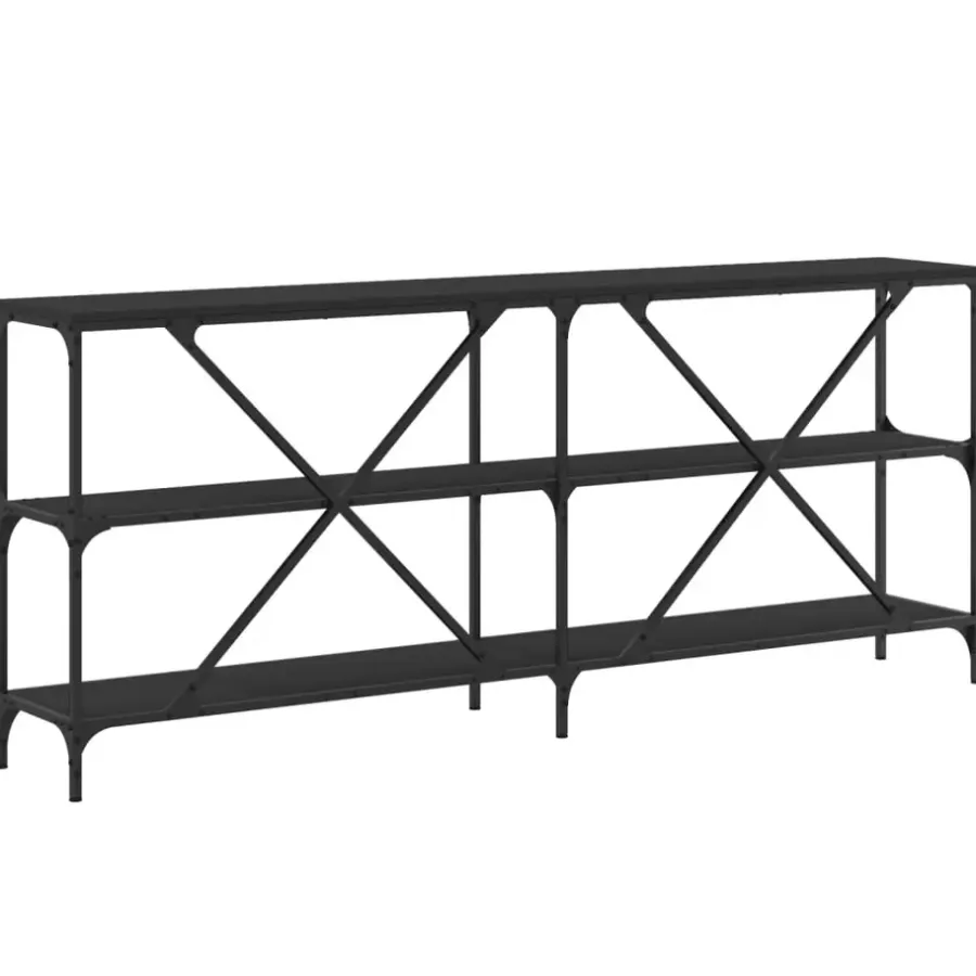 Sidetables-vidaXL - Wandtafel - Zwart - Bewerkt hout