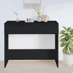Sidetables-vidaXL - Wandtafel - Zwart - Bewerkt hout