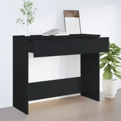 Sidetables-vidaXL - Wandtafel - Zwart - Bewerkt hout