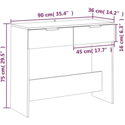 Sidetables-vidaXL - Wandtafel - Zwart - Bewerkt hout