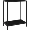 Sidetables-vidaXL - Wandtafel - Zwart - Glas - 60 x 35 x 75 cm