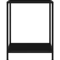 Sidetables-vidaXL - Wandtafel - Zwart - Glas - 60 x 35 x 75 cm
