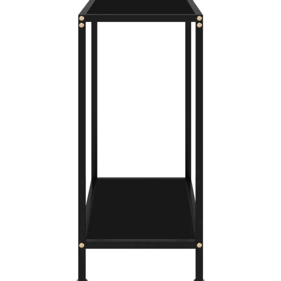 Sidetables-vidaXL - Wandtafel - Zwart - Glas - 60 x 35 x 75 cm