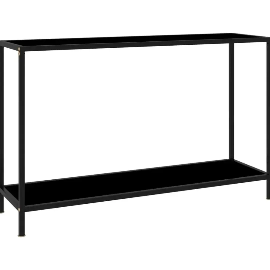 Sidetables-vidaXL - Wandtafel - Zwart - Glas - 120 x 35 x 75 cm