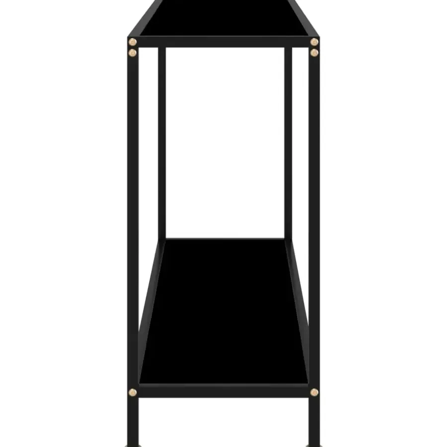 Sidetables-vidaXL - Wandtafel - Zwart - Glas - 120 x 35 x 75 cm