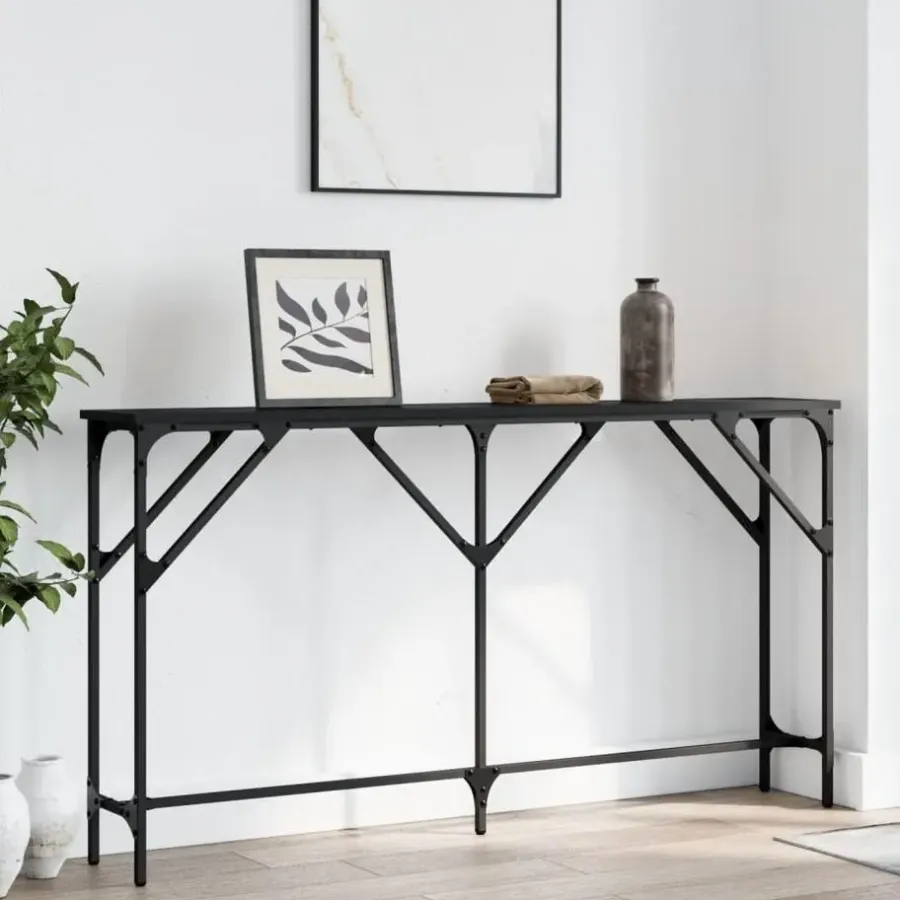 Sidetables-vidaXL - Wandtafel - Zwart - Bewerkt hout