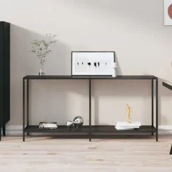 Sidetables-vidaXL - Wandtafel - Zwart - Glas