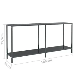 Sidetables-vidaXL - Wandtafel - Zwart - Glas