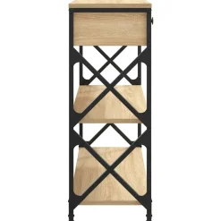 Sidetables-vidaXL - Wandtafel met 2 lades 2 schappen - Sonoma eiken - Hout - 75x28x75 cm