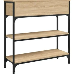 Sidetables-vidaXL - Wandtafel met 2 lades 2 schappen - Sonoma eiken - Hout - 72.5x25x75 cm