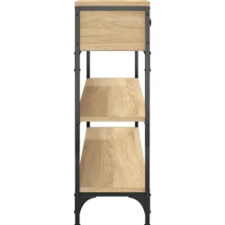Sidetables-vidaXL - Wandtafel met 2 lades 2 schappen - Sonoma eiken - Hout - 100x25x75 cm