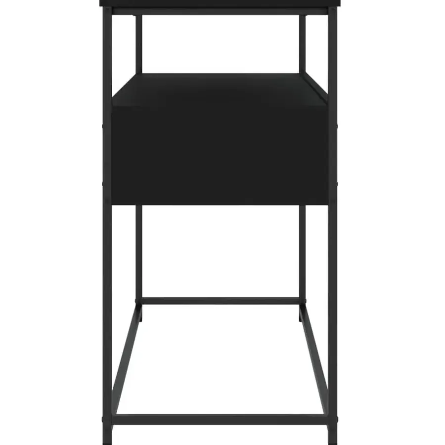 vidaXL - Wandtafel met 2 lades - Zwart - Bewerkt hout en metaal - 100x40x75 cm