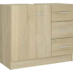 vidaXL - Wastafelkast - Bruin - Bewerkt hout