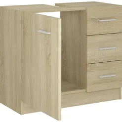 vidaXL - Wastafelkast - Bruin - Bewerkt hout