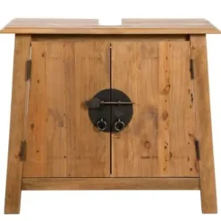 Wastafelkasten-vidaXL - Wastafelkast - Bruin - Grenenhout