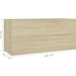 vidaXL - Wastafelkast - Bruin - Bewerkt hout - 100 x 38.5 x 45 cm