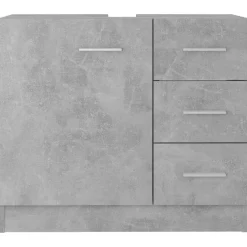 Wastafelkasten-vidaXL - Wastafelkast - Grijs - Bewerkt hout