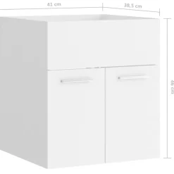vidaXL - Wastafelkast - Wit - Bewerkt hout - 41 x 38.5 x 46 cm