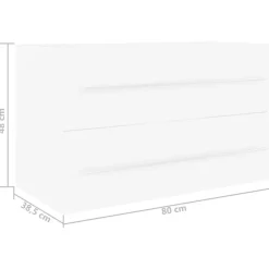 vidaXL - Wastafelkast - Wit - Bewerkt hout - 80 x 38.5 x 48 cm