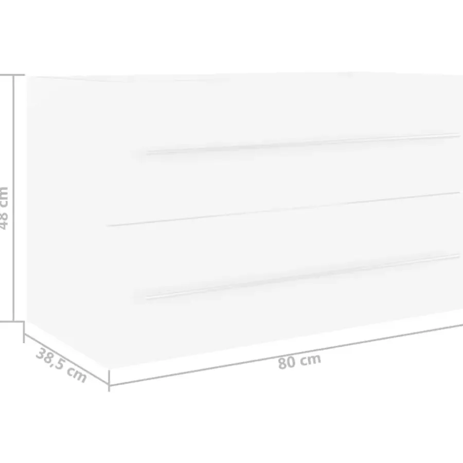 vidaXL - Wastafelkast - Wit - Bewerkt hout - 80 x 38.5 x 48 cm