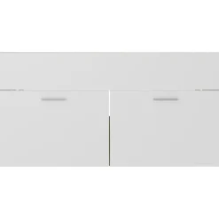 Wastafelkasten-vidaXL - Wastafelkast - Wit - Bewerkt hout - 90 x 38.5 x 46 cm