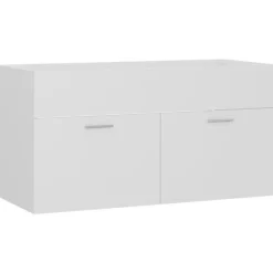 Wastafelkasten-vidaXL - Wastafelkast - Wit - Bewerkt hout - 90 x 38.5 x 46 cm