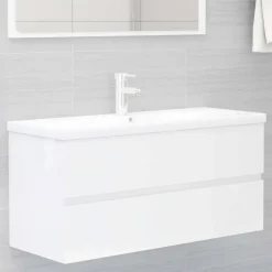 vidaXL - Wastafelkast - Wit - Bewerkt hout - 100 x 38.5 x 45 cm