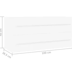 Wastafelkasten-vidaXL - Wastafelkast - Wit - Bewerkt hout - 100 x 38.5 x 48 cm