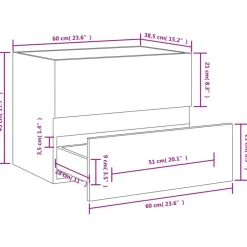Wastafelkasten-vidaXL - Wastafelkast - Wit - Bewerkt hout - 60 x 38.5 x 45 cm