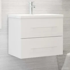 vidaXL - Wastafelkast - Wit - Bewerkt hout - 60 x 38.5 x 48 cm