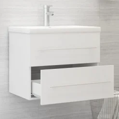 vidaXL - Wastafelkast - Wit - Bewerkt hout - 60 x 38.5 x 48 cm