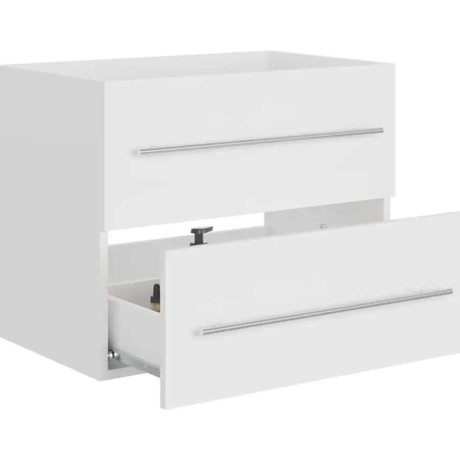 vidaXL - Wastafelkast - Wit - Bewerkt hout - 60 x 38.5 x 48 cm
