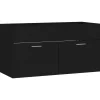 vidaXL - Wastafelkast - Zwart - Bewerkt hout - 90 x 38.5 x 46 cm