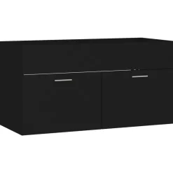 vidaXL - Wastafelkast - Zwart - Bewerkt hout - 90 x 38.5 x 46 cm