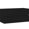 vidaXL - Wastafelkast - Zwart - Bewerkt hout - 90 x 38.5 x 45 cm