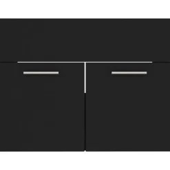 Wastafelkasten-vidaXL - Wastafelkast - Zwart - Bewerkt hout - 60 x 38.5 x 46 cm