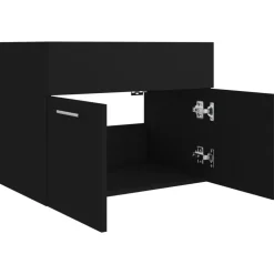 Wastafelkasten-vidaXL - Wastafelkast - Zwart - Bewerkt hout - 60 x 38.5 x 46 cm