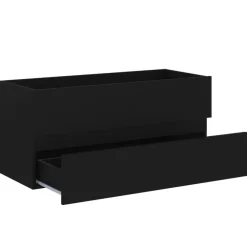 Badmeubelsets-vidaXL - Wastafelkast - Zwart - Bewerkt hout - 100 x 38.5 x 45 cm