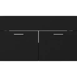 Wastafelkasten-vidaXL - Wastafelkast - Zwart - Bewerkt hout - 80 x 38.5 x 46 cm