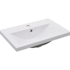 Wastafelkasten-vidaXL - Wastafelkast En Wastafel - Zwart - Bewerkt hout - 60 x 38.5 x 46 cm