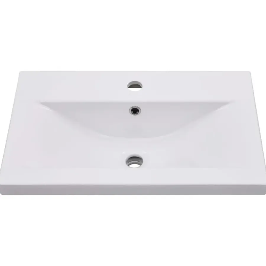 Wastafelkasten-vidaXL - Wastafelkast En Wastafel - Zwart - Bewerkt hout - 60 x 38.5 x 46 cm