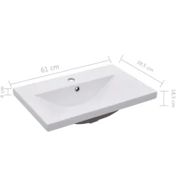 Wastafelkasten-vidaXL - Wastafelkast En Wastafel - Zwart - Bewerkt hout - 60 x 38.5 x 46 cm