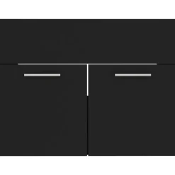 Wastafelkasten-vidaXL - Wastafelkast En Wastafel - Zwart - Bewerkt hout - 60 x 38.5 x 46 cm