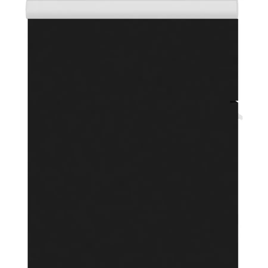Wastafelkasten-vidaXL - Wastafelkast En Wastafel - Zwart - Bewerkt hout - 60 x 38.5 x 46 cm
