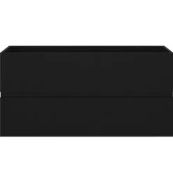 vidaXL - Wastafelkast En Wastafel - Zwart - Bewerkt hout - 90 x 38.5 x 45 cm