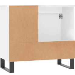 Wastafelkasten-vidaXL - Wastafelonderkast met 2 lades - Wit - Bewerkt hout en ijzer - 65 cm