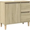 vidaXL - Wastafelonderkast met 1 deur 2 lades - Sonoma eiken - 65x33x60 cm